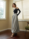 Design sense high waist half skirt female spring 2023 new commuter pleated skirt