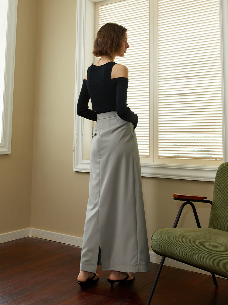 Design sense high waist half skirt female spring 2023 new commuter pleated skirt