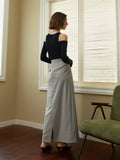 Design sense high waist half skirt female spring 2023 new commuter pleated skirt