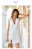 Dress Female 2023 new V-neck sleeveless paper street photo concave tank top skirt