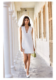 Dress Female 2023 new V-neck sleeveless paper street photo concave tank top skirt