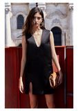 Dress Female 2023 new V-neck sleeveless paper street photo concave tank top skirt