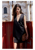 Dress Female 2023 new V-neck sleeveless paper street photo concave tank top skirt