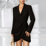 AEL Women Dress Long Sleeve Minidress Autumn Loose Elegant  Clothing Black