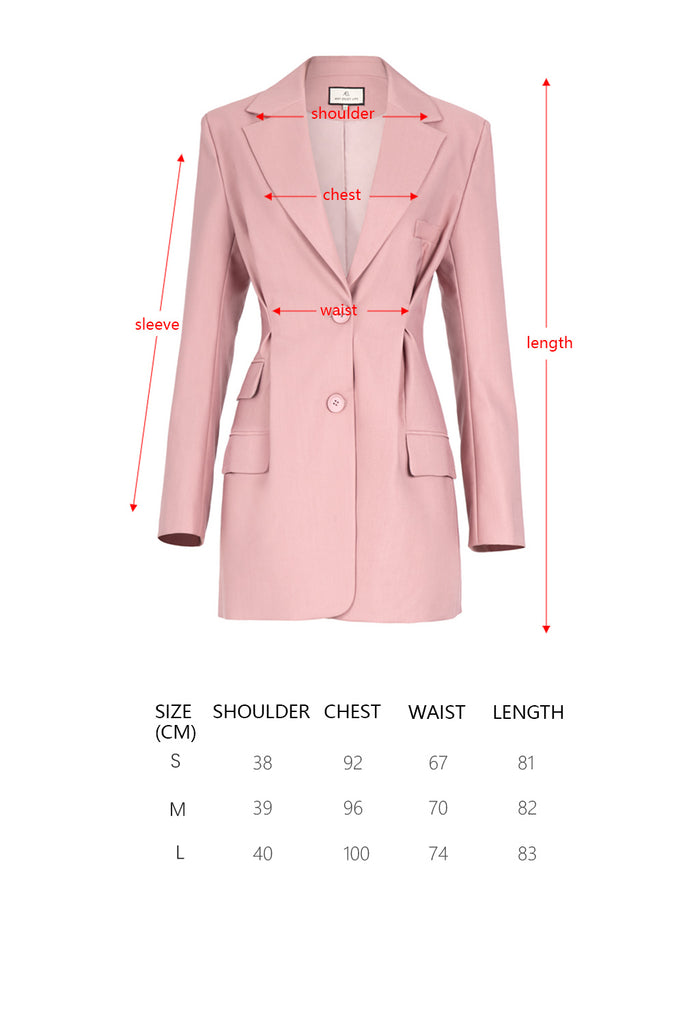 Pink women coat jacket waist retraction-coat-AEL Studio