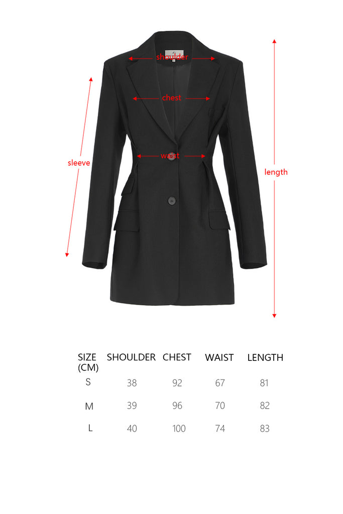 Black women coat jackets waist retraction-coat-AEL Studio