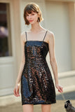 Sequin Dress | Black Dress | Spaghetti Strap Dress-dress-AEL Studio