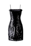 Sequin Dress | Black Dress | Spaghetti Strap Dress-dress-AEL Studio