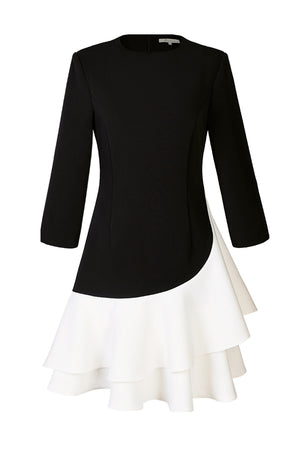 Irregular stitching and colour collision dress-Knitwear-AEL Studio