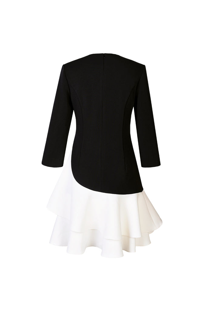 Irregular stitching and colour collision dress-Knitwear-AEL Studio