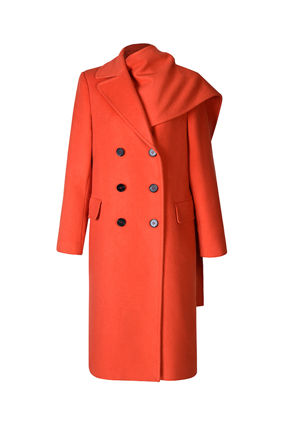 Detachable scarf wool coat – AEL Studio