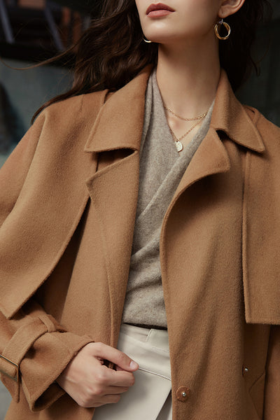 Double-sided two-piece suit | Long trench coat | Commuter
