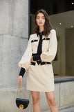 Puff sleeve dress | Beige dress | Street dress-Dress-AEL Studio