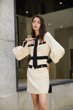 Puff sleeve dress | Beige dress | Street dress-Dress-AEL Studio