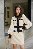 Puff sleeve dress | Beige dress | Street dress-Dress-AEL Studio