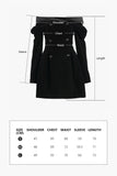 Off-the-shoulder skirt | Black suit skirt | Banquet suit skirt-coat-AEL Studio