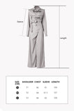 Long-sleeved wide-leg jumpsuit | Latte grey jumpsuit | Casual jumpsuit-Dress-AEL Studio