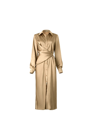 Tunic dress | Khaki dress | Holiday dress-Dress-AEL Studio