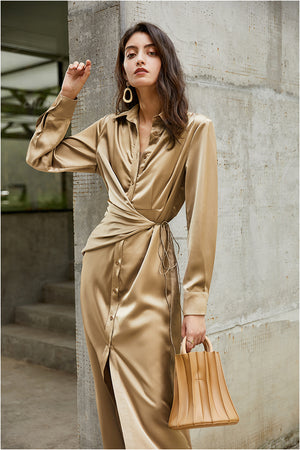 Tunic dress | Khaki dress | Holiday dress-Dress-AEL Studio