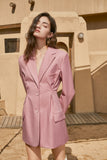 Pink women coat jacket waist retraction-coat-AEL Studio