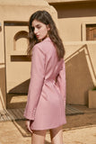 Pink women coat jacket waist retraction-coat-AEL Studio