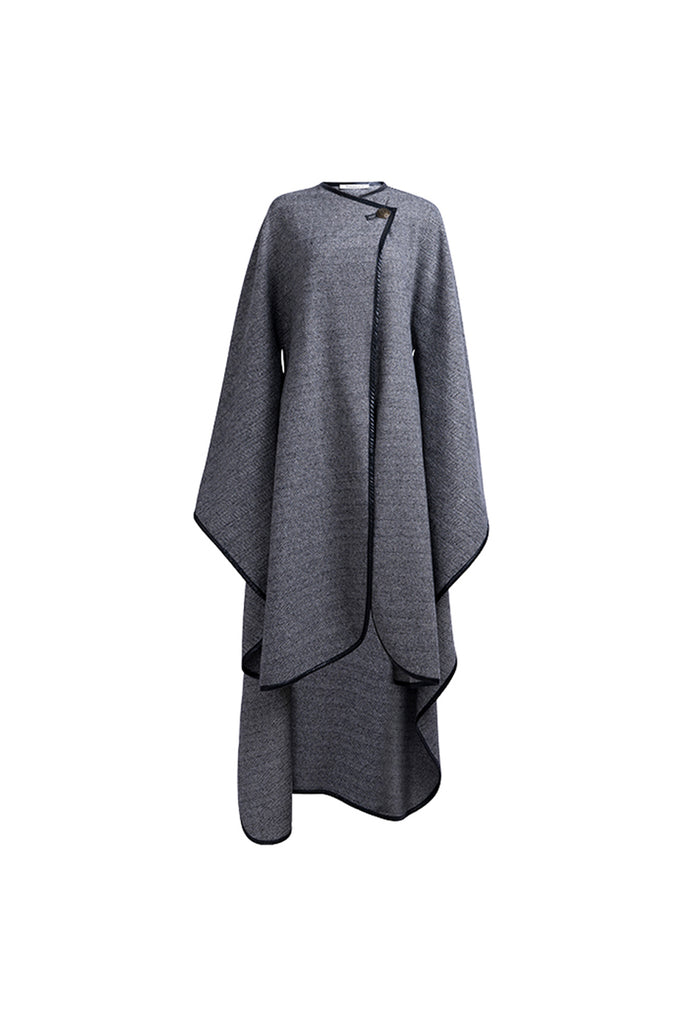 Cape coat | Loose wool coat | Street coat-Tops-AEL Studio