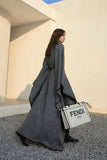 Cape coat | Loose wool coat | Street coat-Tops-AEL Studio