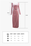 Square neck velvet dress | Pink dress | Holiday dress-Dress-AEL Studio