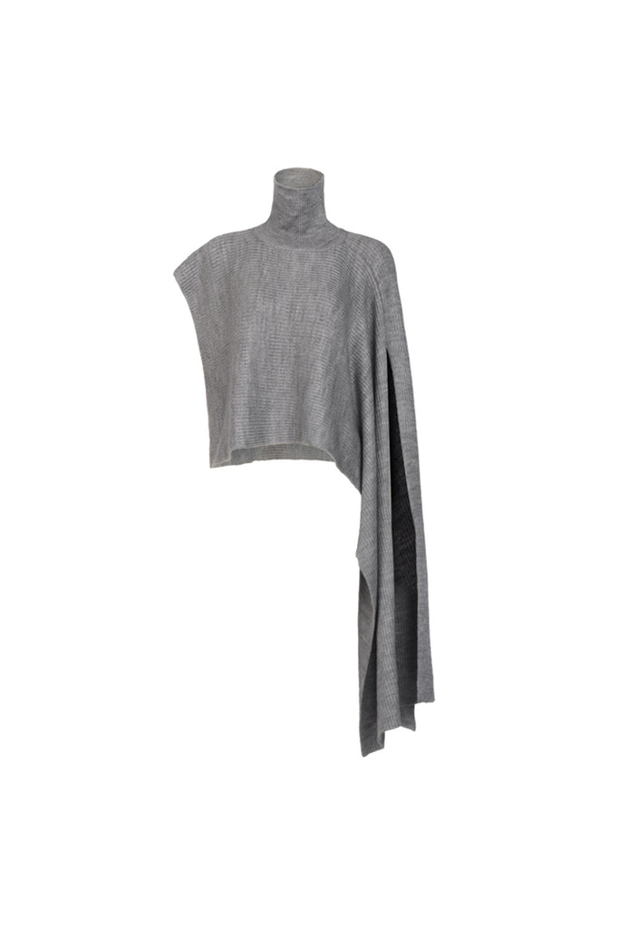 Design turtleneck sweater | Shawl turtleneck sweater | Street style gray sweater-Tops-AEL Studio