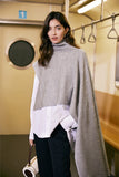 Design turtleneck sweater | Shawl turtleneck sweater | Street style gray sweater-Tops-AEL Studio