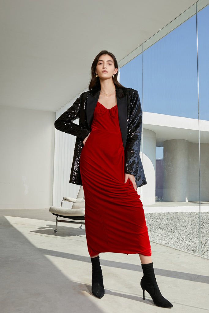 Sequined blazer | Little black dress | Banquet suit jacket-coat-AEL Studio