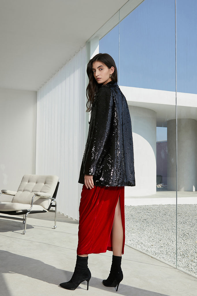 Sequined blazer | Little black dress | Banquet suit jacket-coat-AEL Studio
