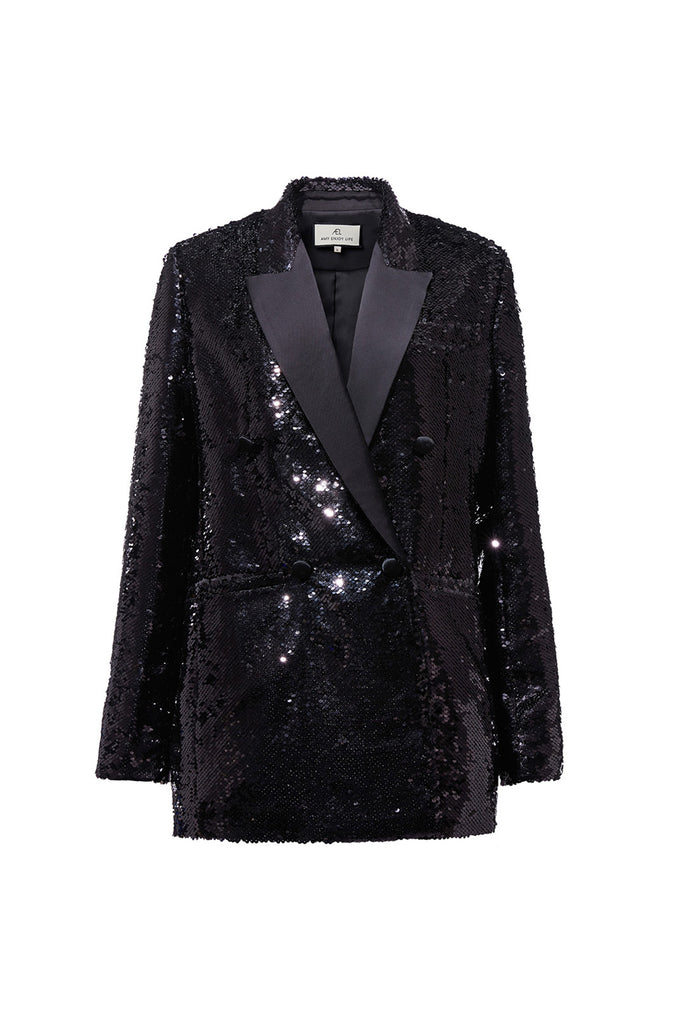 Sequined blazer | Little black dress | Banquet suit jacket-coat-AEL Studio