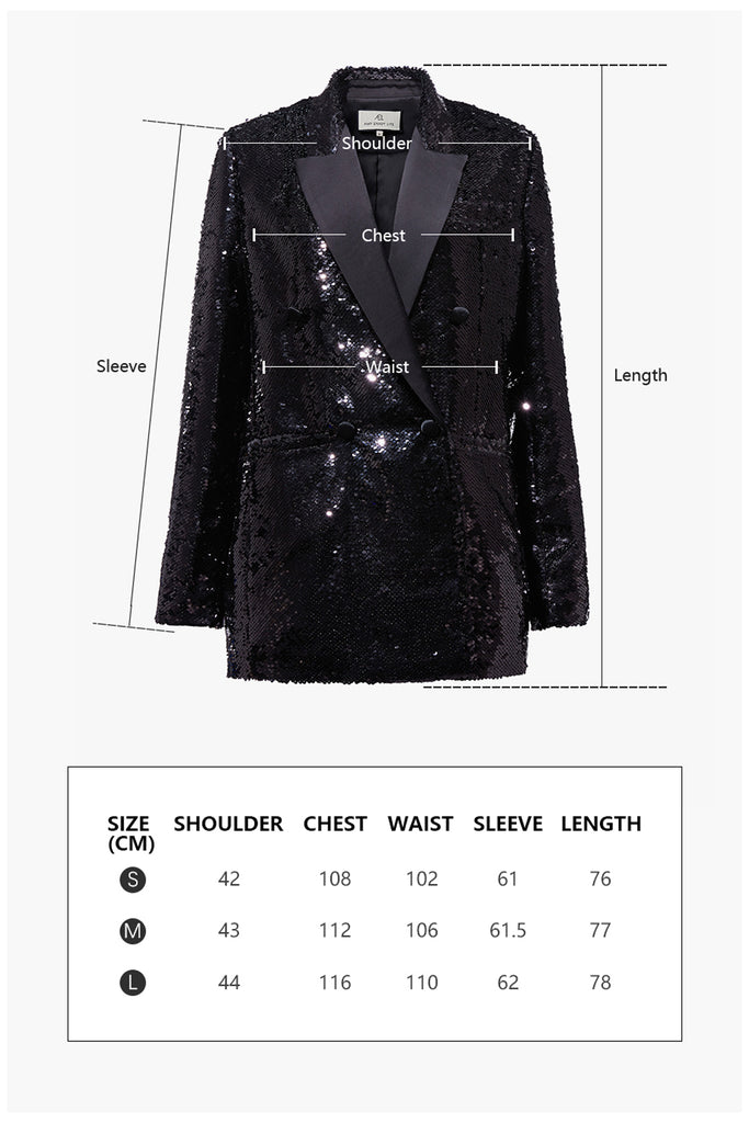 Sequined blazer | Little black dress | Banquet suit jacket-coat-AEL Studio