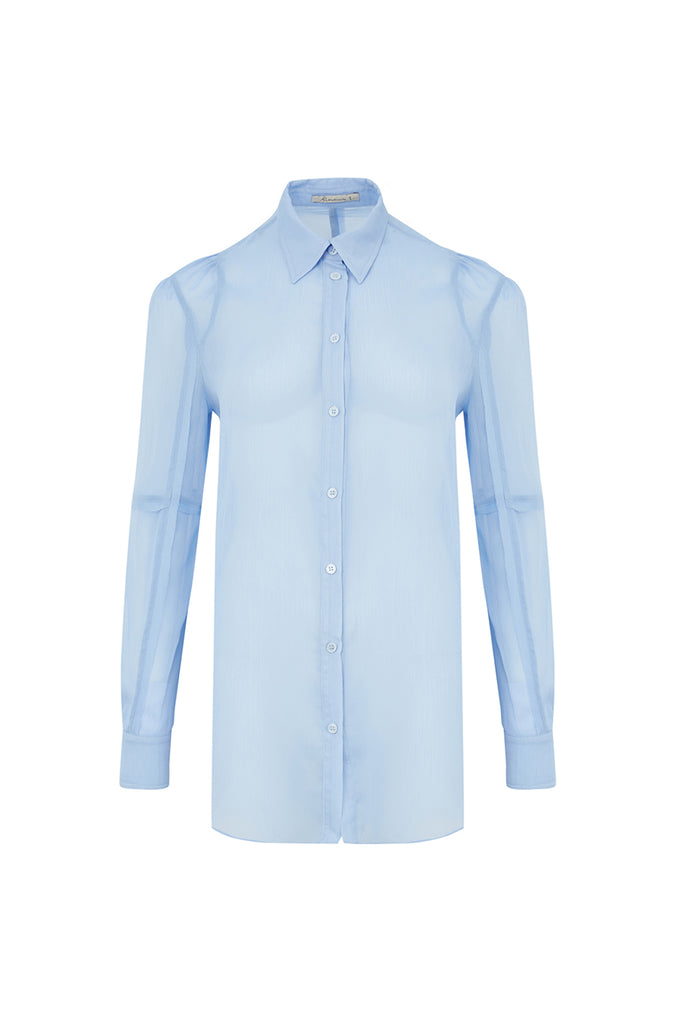 Translucent shirt | Blue shirt | Commuter shirt-Tops-AEL Studio