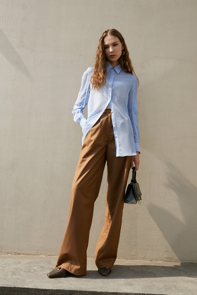 Translucent shirt | Blue shirt | Commuter shirt-Tops-AEL Studio
