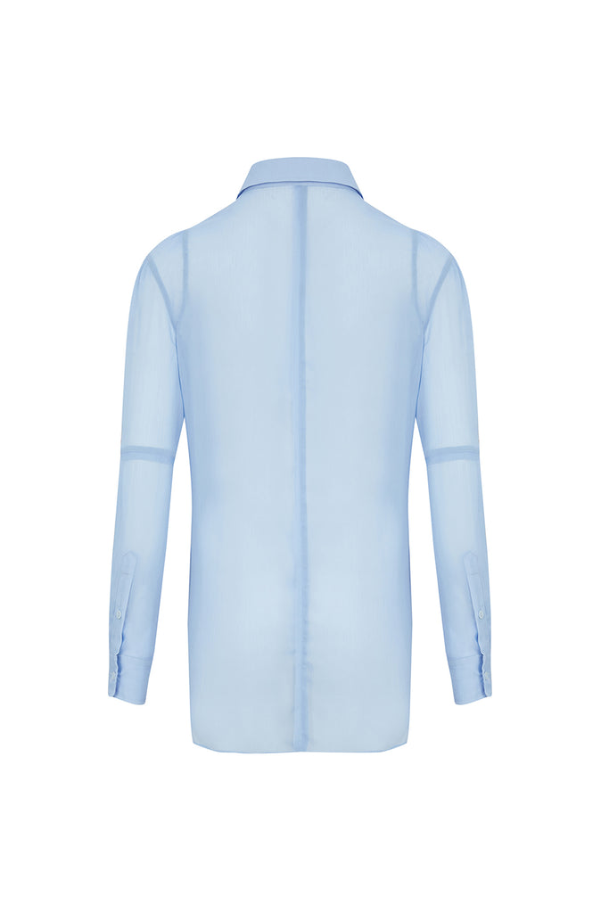 Translucent shirt | Blue shirt | Commuter shirt-Tops-AEL Studio