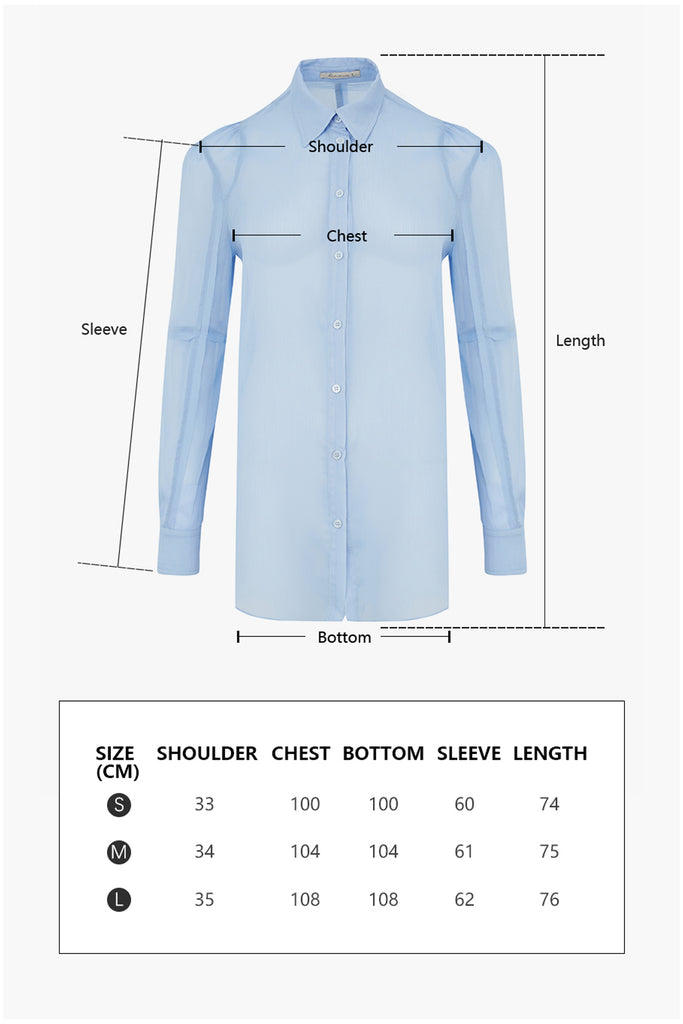 Translucent shirt | Blue shirt | Commuter shirt-Tops-AEL Studio