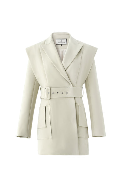 Slim slimming suit jacket | Retro long-sleeved suit skirt with waist |  Street style suit jacket