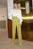 High waist wide leg pants | Mustard yellow trousers | Commuter wide-leg pants