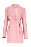 Pink women coat jacket waist retraction-coat-AEL Studio