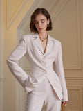 Design v slit slim waist suit jacket women's spring 2023 new long-sleeved blouse