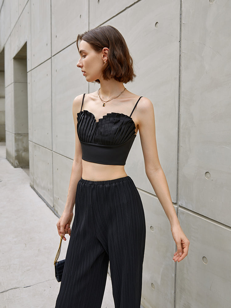 A small number of sexy straps strapless outside wearing the new summer 2023 slim sash shirt woman