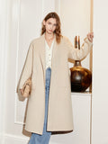 Wool Slim Coat Spring and autumn new style mid-length belt retro languid woolen coat