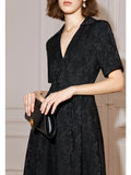 French jacquard v-neck short-sleeved dress summer 2023 new high-waisted slim commuter skirt