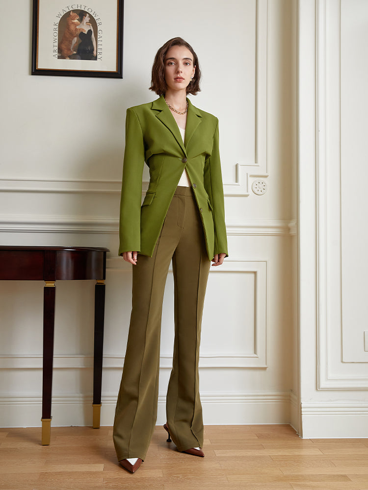 High-waisted pants women's autumn 2023 new slim micro-slung pants design sense pants