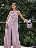 Lazy holiday sense sleeveless loose-fitting one-piece pants 2023 summer new-style slim down sense one-piece clothing
