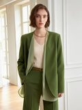 Retro layering color matching vest collarless suit jacket women 2023 new spring