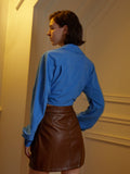 V-neck long-sleeved blouse women's spring 2023 new French commuter long-sleeved blouse