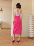 Design sense slim slit skirt spring 2023 new-style asymmetrical high waist a-line skirt